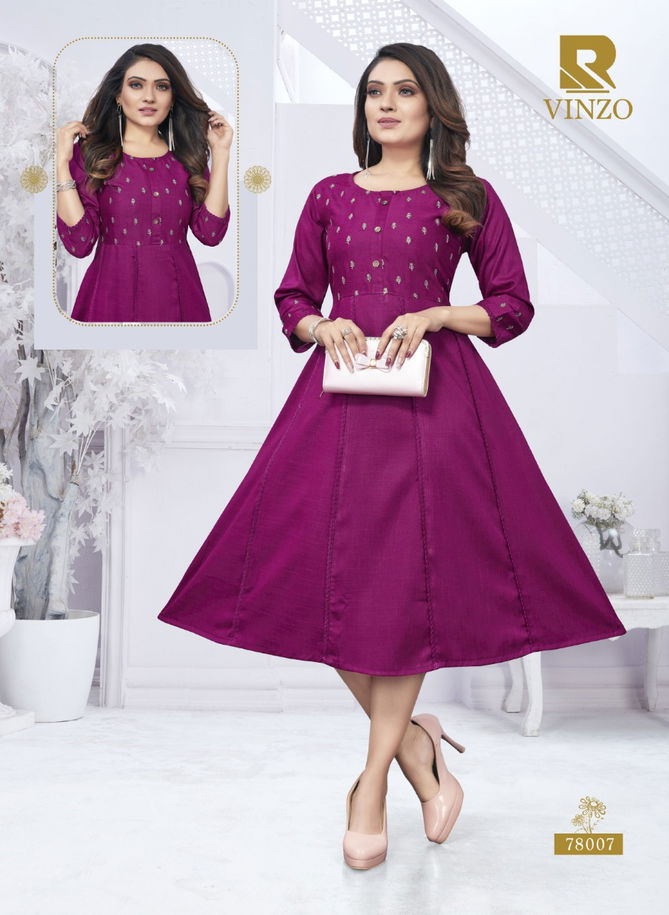 Raashi Vinzo Rayon Regular wear Latest Anarakali Kurti Collection